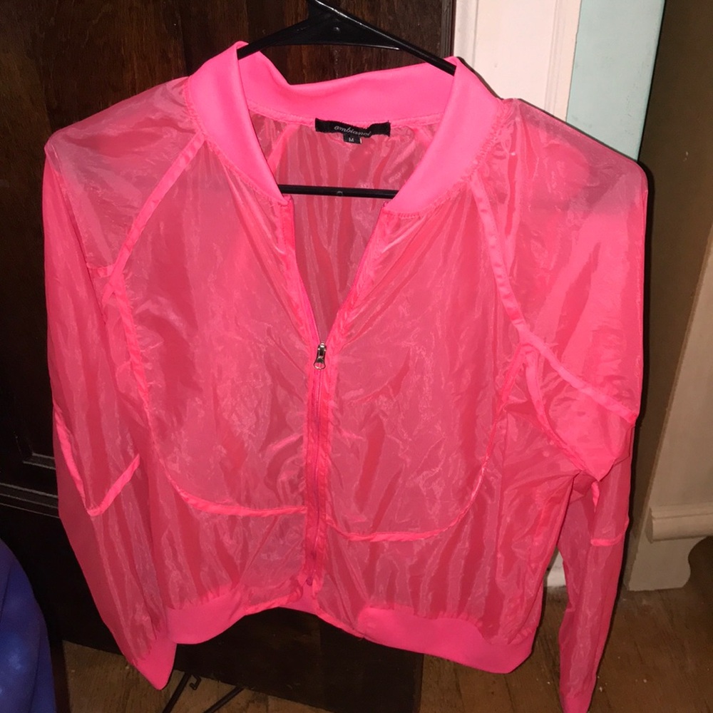 See-through hot pink light jacket